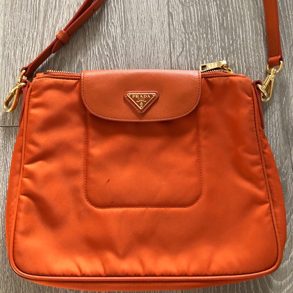 PRADA Nylon Tessuto & Saffiano Crossbody Bag